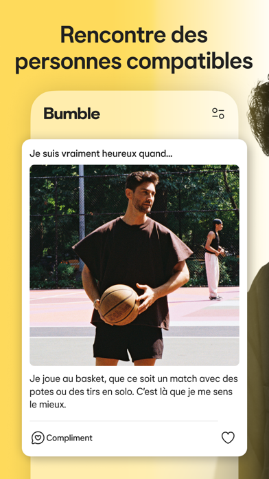 Écran de match Bumble