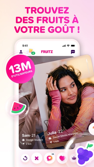 Écran d'accueil Fruitz avec les fruits