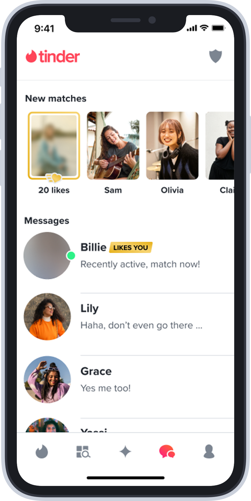 Liste des matchs Tinder